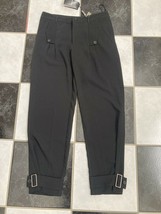 NWT 100% AUTH Emporio Armani Buckle Strap Ankle Black Pants Sz 40  - $146.52