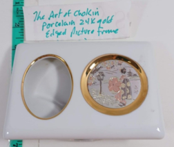 The Art Of Chokin Porcelain Picture Frame 24K Gold Edge Made In Japan - £19.78 GBP