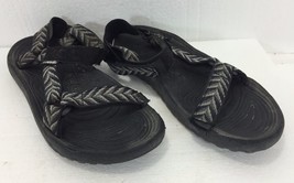 Teva Mens 9 M Sport Sandals Black Gray Olive Waterproof - £20.51 GBP