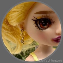 Amber Color Crystal Bead Rhinestone Dangle Doll Earrings • 10-12” Doll Jewelry - £4.68 GBP