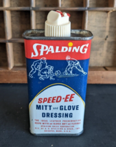 Nearly Full Spalding SPEED-EE Mitt And Glove Dressing Baseball Softball Oil Can - £15.17 GBP