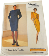 Vogue Sewing Pattern 2337 Oscar de la Renta Misses Dress Semi Fitted 14-16 Uncut - £7.98 GBP