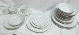 Momoyama Fine china Japan  7 pc Serv for 4 -- 28 total pieces White on W... - £195.26 GBP