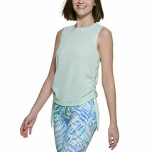 MSRP $40 Calvin Klein Womens Ruched Side Tie Tank Top Green Size XS - £8.70 GBP