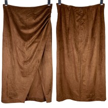 Abercrombie &amp; Fitch Skirt Vegan Suede Midi Small Brown Stretch S New - $50.00
