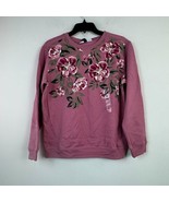 Karen Scott Womens Petite PM Pink Begonia Floral Crewneck Sweatshirt NWT... - $19.59