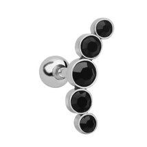 5 Gem Ear Stud Tragus New Stainless Steel Czech Drill Earrings Earrings Earbone  - £73.19 GBP