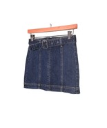 PACSUN Size 23 Denim Dark Wash Blue Jean Mini Skirt Back Zip Belted - £13.30 GBP