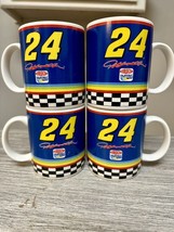 Jeff Gordon Coffee Mug Set Of 4 #24 Vintage NASCAR Dupont Checkered Flag - £14.42 GBP