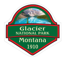 5&quot; glacier bay national park montana 1910 green bumper sticker decal usa made - £21.20 GBP