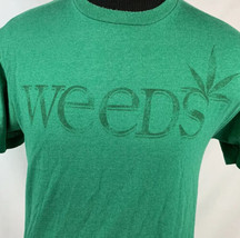 Weeds T Shirt Showtime Promo Tee TV Show Logo Crew Medium Green VTG Excl... - $24.99
