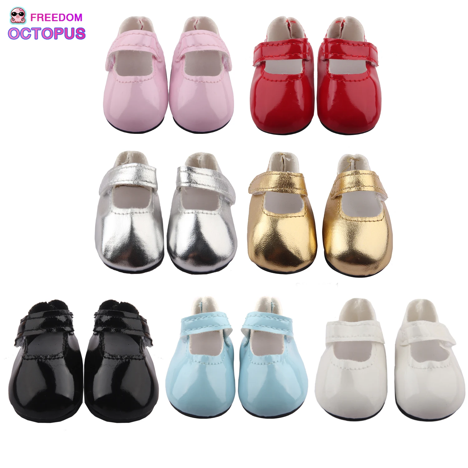 5cm Leather Doll Shoes Shiny Mini Leather Shoes For 14 Inch American&amp;Nancy,Paola - £9.32 GBP