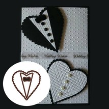 Tuxedo Heart metal Cutting die Cards Scrapbooking Craft Metal Dies Wedding   - £9.59 GBP