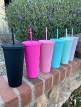 Pastel Cup Blank Cups Tumblers, 24 oz Matte Tumblers, Double Wall Acryli... - £5.57 GBP