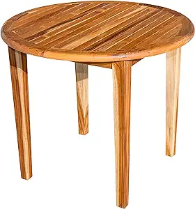 Oasis Round Teak Dining Table Natural Wood Classic Round Dining Table In... - $648.99