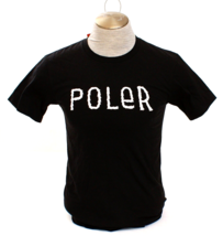 Poler Camp Vibes Black Signature Short Sleeve Cotton Tee T Shirt Men&#39;s S... - £31.55 GBP