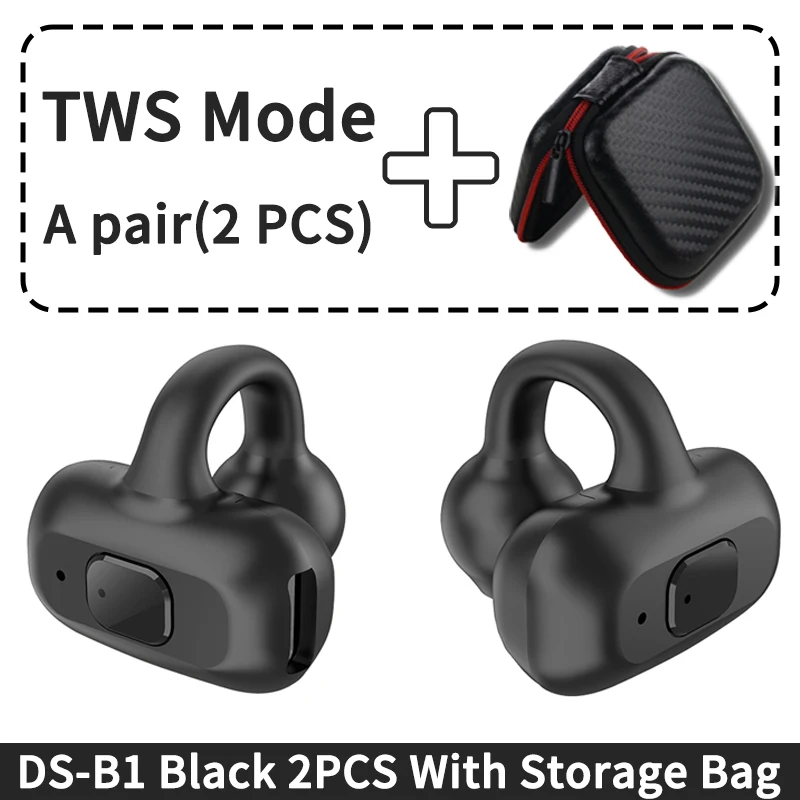 Ear-Clip Wireless Earphone HIFI Heavy Bass Surround Stereo Sound TWS Bluetooth 5