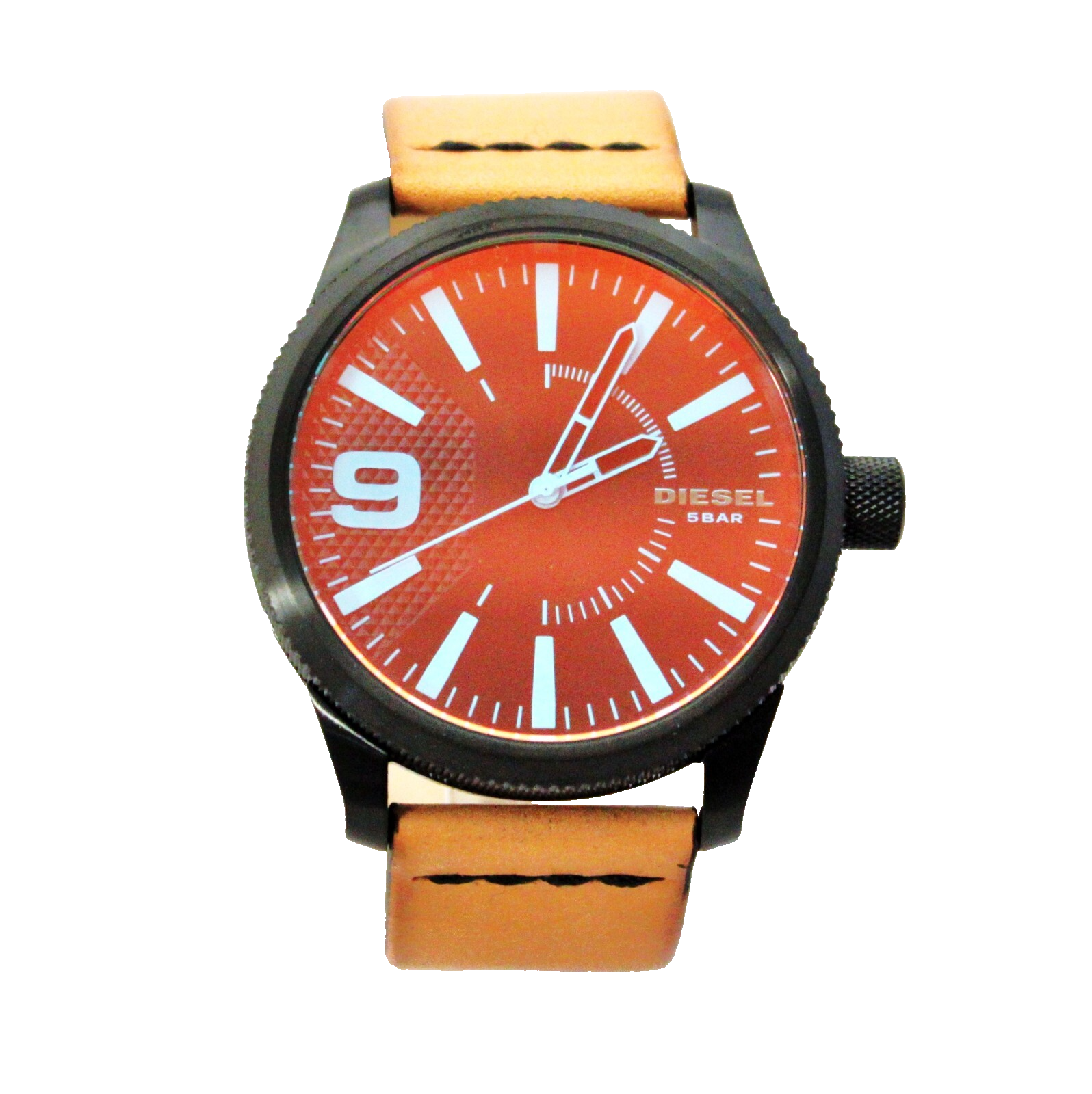New DIESEL DZ1860 RASP shiny Dial Brown Leather Band Men Watch - $158.29