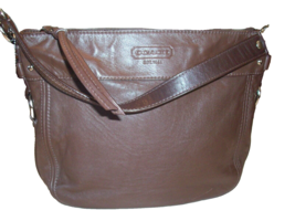 Coach 14707 Leather Zoe Shoulder Bag Mahogany Brown Excellent No Crossbody Strap - £52.90 GBP