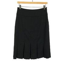 Womens Size 8 Akris Black Pure Wool Wide Box Pleat Midi Skirt - £109.66 GBP