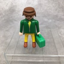 Playmobil Male Figure w/ Yellow Pants &amp; Green Suitcase- Read Description - £3.88 GBP