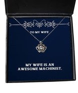 Funny Wife, My Wife is an Awesome Machinist, Epic Holiday Crown Pendant ... - £38.51 GBP
