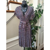 Laundry Women&#39;s Multicolor Viscose V-Neck Short Sleeve Knee Length Dress... - $520.33 MXN