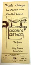 Vtg 1950s Fireside Cottages Advertising Brochure Rate Card Estes Park Co... - £14.73 GBP