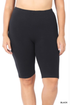 Zenana Premium 1X Stretch Cotton Spandex  Bermuda Shorts Black - $10.88
