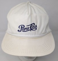 Vintage Pepsi Cola Baseball Cap Hat Made in USA 80s 1980s Leather Strap ... - $14.84