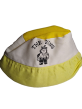 Vintage Children&#39;s Beach Hat The King Yellow White Japan Retro Mod 1960s Unused - £34.70 GBP
