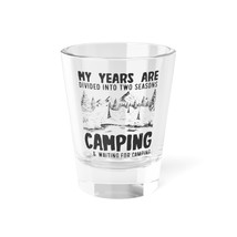 Personalized 1.5oz shot Glass, Clear Glass, Sturdy Base, Camping Design - £16.41 GBP