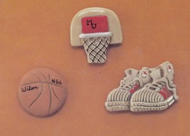 Basketball Magnets Ceramic Mold Donas 246 Set of 3 EXCELLENT 2X2 - £11.83 GBP