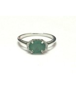 925 Sterling Silver Emerald Ring 6 x 8 mm emerald Unique Design emerald ... - £64.44 GBP