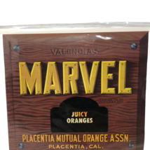VTG Produce Crate Label Marvel Juicy Oranges Placentia CA Art 9.75&quot; x 10... - $49.49