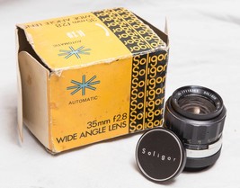 Vintage Soligor 35mm F/2.8 Canon Montaje Lente Gran Angular Con / Caja Tthc - £82.71 GBP