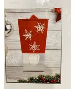 Tuscany Candle Fragrance Melt Outlet Warmer Red Ceramic Snowflakes - $14.95