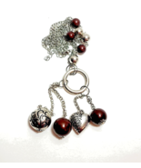 Vintage Costume Handmade Wood Metal Large Beaded Necklace 14&quot; B65 - $392.88 MXN