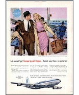 1950s Pan Am PRINT AD Europe By Jet Clipper BX2 - €8,12 EUR