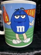 VINTAGE M&amp;M Theme 2003 Mars Football Mug Tea Cup Blue And Green Sports Fans - £6.17 GBP