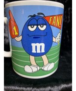 VINTAGE M&amp;M Theme 2003 Mars Football Mug Tea Cup Blue And Green Sports Fans - $7.70
