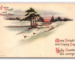 Happy New Year Winter Landscape Sunset DB Postcard W21 - $2.92