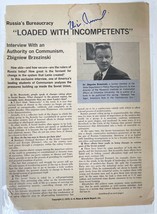 Zbigniew Brzezinski Signed Autographed Vintage 8.5x11 Magazine Photo - $49.99