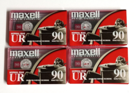 Maxell UR 90 Minute Blank Audio Cassette Tape Normal Bias Lot (Qty 4) *Sealed* - $9.99