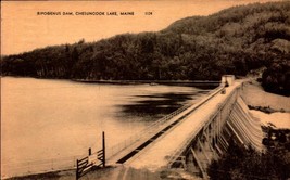 Vintage American Art POSTCARD- Ripogenus Dam, Chesuncook Lake, Maine BK59 - £3.93 GBP