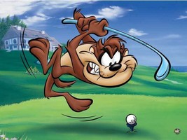 Warner Bros. &quot;Taz Tee-Off&quot; Tazmanian Devil is Golfing Animation Giclee Gift - £194.76 GBP