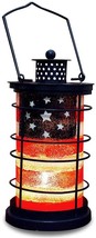 Patriotic Decorative Lantern Metal and Glass Candle Holder for July 4th ... - $21.49