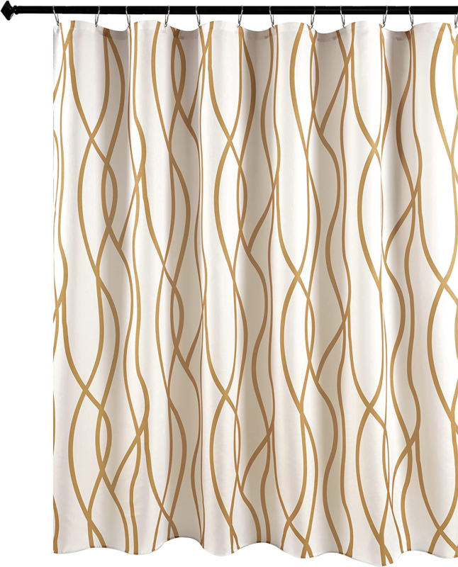 Primary image for Biscaynebay Extra Long Textured Fabric Shower Curtain 72 Inch by 72 Inch, Gold P