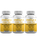 3 Best Fish Oil Omega 3 Supplement for Women &amp; Men. Heart Health, Brain ... - $68.45 CAD