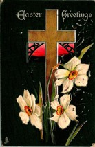 Raphael Tuck Easter Greetings Floral Crosses 1720 1909 DB Postcard E4 - £3.07 GBP